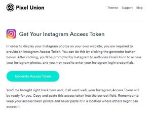 Pixel union Access token