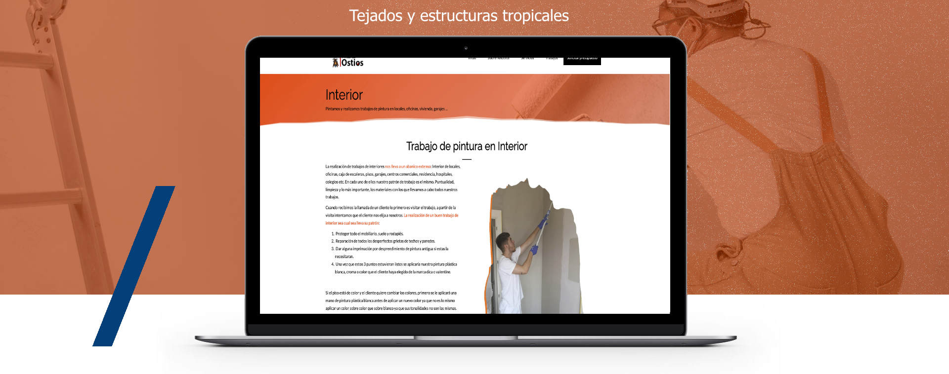 Presentacion diseño web diseño web para pintor en Málaga
