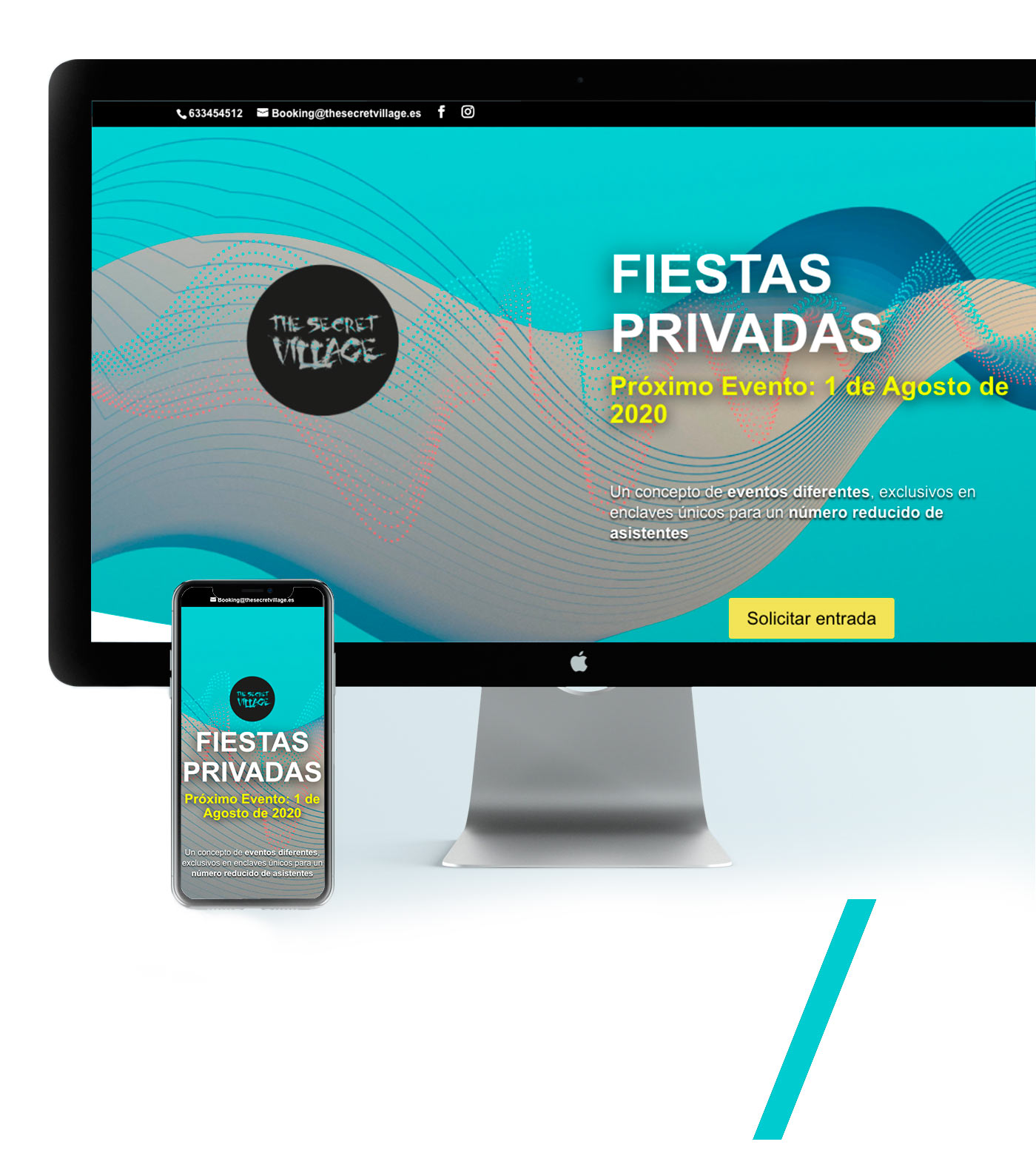 Diseño web personalizado Landinpage Wordpress empresa de eventos en Marbella
